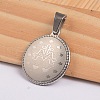 Flat Round with Virgin Mary & Word 304 Stainless Steel Pendants STAS-I036-02C-2
