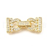 Arch Brass Micro Pave Clear Cubic Zirconia Fold Over Clasps KK-V008-22G-1