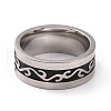 Black Enamel Ricrac Finger Ring RJEW-I089-05P-3