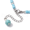Synthetic Turquoise Chips & Handmade Seed Beads Bracelet Making AJEW-MZ00001-04-3
