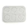 Flower Heart Hexagon DIY Pendant Silicone Molds DIY-E072-04B-3