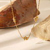 Flower Stainless Steel Rhinestone Link Necklaces for Women VZ7462-2-2