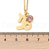 304 Stainless Steel Glass Drill Birth Stone Constellation Pendant Necklaces STAS-D305-08G-J-2