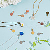 DELORIGIN 200Pcs 5 Colors Alloy Glue-on Flat Pad Bails for Pendant Making FIND-DR0001-48-4