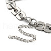 304 Stainless Steel Square Link Chains Bracelets for Men & Women BJEW-D042-14P-3