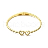 Rack Plating Brass Micro Pave Clear Cubic Zirconia Hollow Double Heart Hinged Bangles BJEW-H616-02G-2