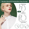 Beebeecraft 1Pair 925 Sterling Silver Hoop Earrings STER-BBC0007-73S-2