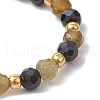 Natural Labradorite Beaded Stretch Rings RJEW-JR00867-07-4