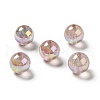 UV Plating Transparent Rainbow Iridescent Acrylic Beads OACR-D010-01B-1