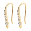 Brass Micro Pave Clear Cubic Zirconia Earring Hooks KK-G516-06G-1