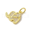 Real 18K Gold Plated Brass Pave Cubic Zirconia Pendants KK-M283-02E-01-2