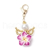Plumeria Angel Polymer Clay & Glass Seed & Glass Pearl Beaded Pendant Decorations HJEW-MZ00222-4