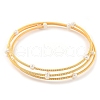 Mother's Day Jewellery Three-Loops Brass & Natural Freshwater Pearl Beaded Wrap Bracelets for Women BJEW-F470-01G-1