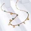 304 Stainless Steel Rhinestone Disc Bib Necklaces NJEW-U026-02G-2