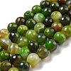 Faceted Natural Banded Agate Beads Strands G-F447-12mm-O05-2
