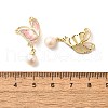 Mother's Day Jewellery Natural Pearl Dangle Ear Studs EJEW-L099-11G-5