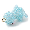 Seed Beads Beaded Charms PALLOY-MZ00318-02-4