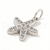 Rack Plating Brass Micro Pave Clear Cubic Zirconia Pendants KK-B093-02H-P-2