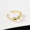 Brass Adjustable Open Cuff Rings for Women RJEW-R032-03G-3