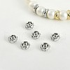 Brass Micro Pave Clear Cubic Zirconia Spacer Beads KK-K371-31P-2