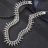 Brass Crystal Rhinestone Thorns Spike Cuban Link Chain Necklaces for Men FS-WG31A8F-01-1