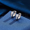 925 Sterling Silver Cubic Zirconia Hoop Earrings EJEW-L294-015P-2
