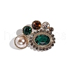 Oval Alloy Colorful Rhinestone Brooches for Backpack Clothes PW-WGDD76F-01-2