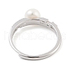 Mother's Day Jewellery Round Natural Pearl & Cubic Zirconia Finger Rings STER-Z009-07P-3