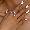 Elegant Vintage Style Brass Wide Hollow Flower Band Ring for Women's Daily Wear OD6362-1-1