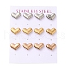 Ion Plating(IP) 304 Stainless Steel Heart Stud Earrings EJEW-C099-12-1
