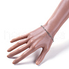 304 Stainless Steel Textured Paperclip Chain Bracelets BJEW-JB05112-4