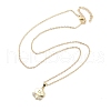 Brass Clear Cubic Zirconia Cable Chain Smiling Face Cloud Flower Pendant Necklaces NJEW-B100-06G-2