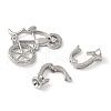 Brass Pave Clear Cubic Zirconia Fold Over Clasps KK-M320-18P-2