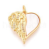 Brass Micro Pave Clear Cubic Zirconia Pendants KK-N268-46G-1
