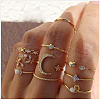 10Pcs Alloy with Crystal Rhinestone Finger Rings WG3531F-04-1