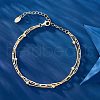 925 Sterling Silver Satellite & Paperclip Chains Double-Layer Multi-strand Bracelet STER-M116-10G-2