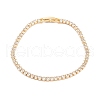 Brass Pave Clear Cubic Zirconia Horse Eye Link Bracelets BJEW-YWC0002-03A-G-1