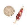 3Pcs 3 Styles Natural Carnelian Pointed Copper Wire Wrapped Faceted Bullet Big Pendants PALLOY-JF03573-01-2