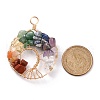 Natural Gmestone Copper Wire Big Pendants PALLOY-JF01434-01-2