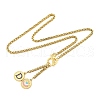 Ion Plating(IP) 304 Stainless Steel Blue Enamel Letter & Eye Pendant Wheat Chain Necklaces STAS-Z102-01G-D-2