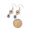 Crystal Rhinestone Dangle Earrings with Enamel Evil Eye EJEW-JE05012-01-4
