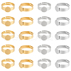 Unicraftale 20Pcs 2 Styles Adjustable 304 Stainless Steel Finger Rings Components STAS-UN0057-19B-1