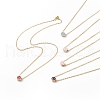 5Pcs 5 Colors Alloy Enamel Smiling Face Pendant Necklaces Set with 304 Stainless Steel Chains for Women NJEW-JN03995-1