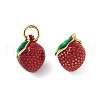 Brass Enamel Pendants KK-R229-07G-03-1