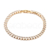 Brass Pave Clear Cubic Zirconia Horse Eye Link Bracelets BJEW-YWC0002-03B-G-1