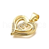 Rack Plating Brass Micro Pave Cubic Zirconia Pendants KK-L226-101G-E-2
