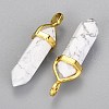 Natural Howlite Double Terminated Pointed Pendants G-G902-B21-2