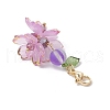 Flower Synthetic Moonstone & Glass Pendant Decorations HJEW-TA00337-6