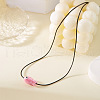 Fish Porcelain Pendant Black Wax Cord Necklaces FS-WG7FFA4-06-1