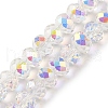 AB Color Plated Transparent Electroplate Beads Strands EGLA-H104-06I-1